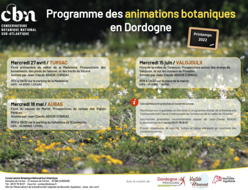 Programme des animations botaniques en Dordogne